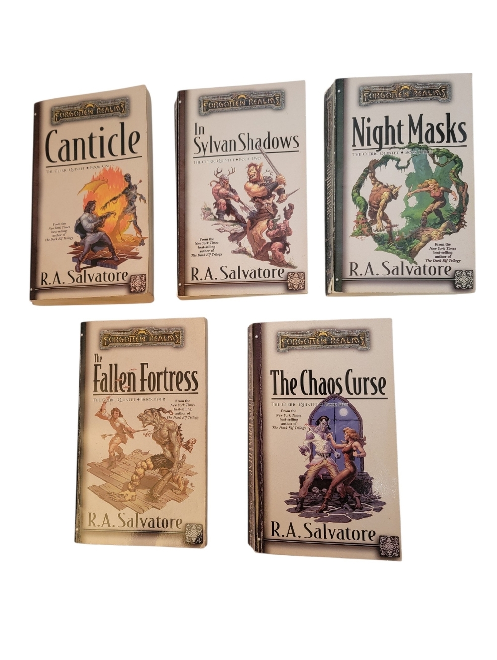 AD&D Forgotten Realms Cleric Quintet  Book Set 1-5 R.A. Salvatore Paperback